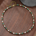 FBA Men's Ethnic Pearl Turquoise Beaded Necklace | Summer Jewelry