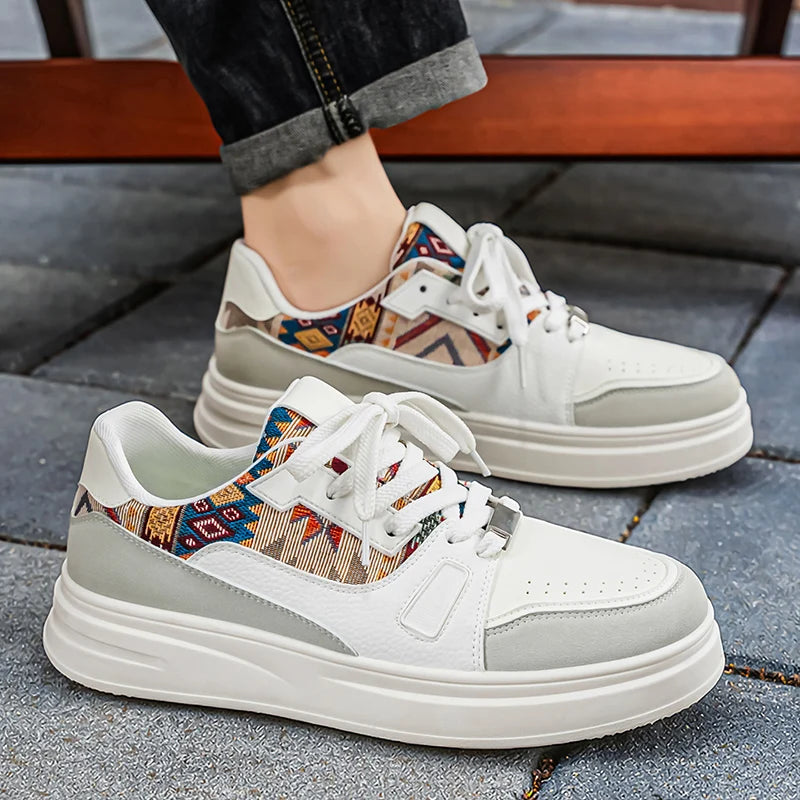 FBA Men's Low Top Breathable Board Shoes | Casual Thick Soled Sneakers