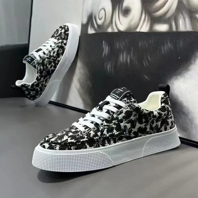 FBA Men's Ethnic Style Platform Board Shoes | Breathable Flat Sneakers