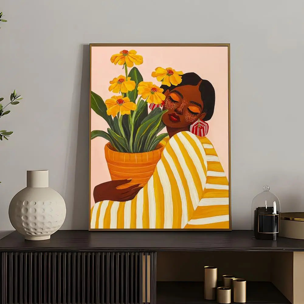 African Women Abstract Art Poster | HD Waterproof Self-Adhesive Wall Decor for Any Space