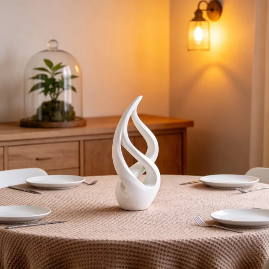 3D Printed Abstract Luxury Sculpture | Modern Plastic Art Decor in Black & White