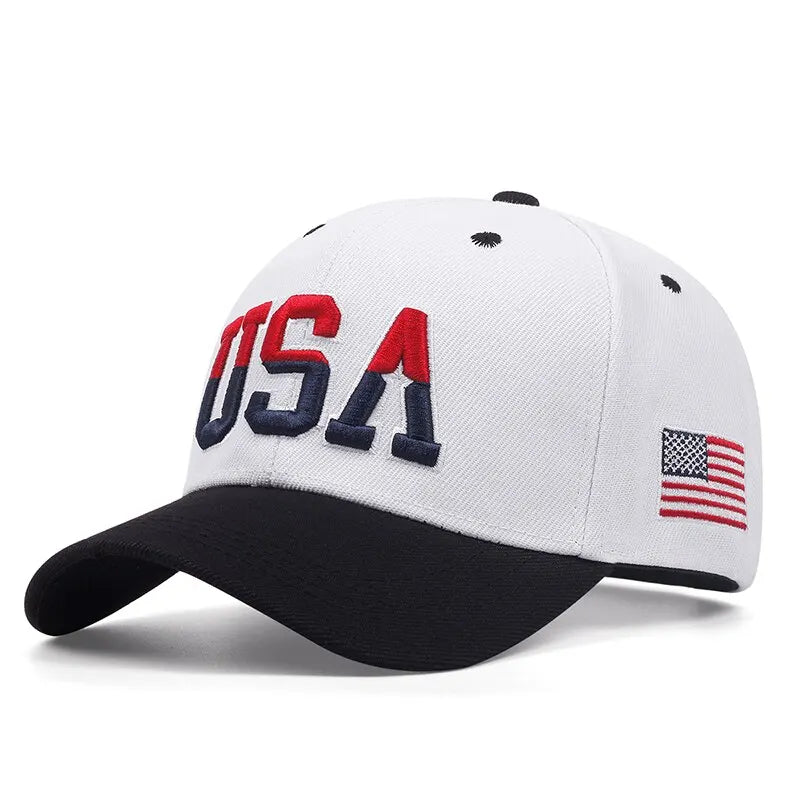 USA Flag Embroidered Snapback Baseball Cap | FBA Vibes