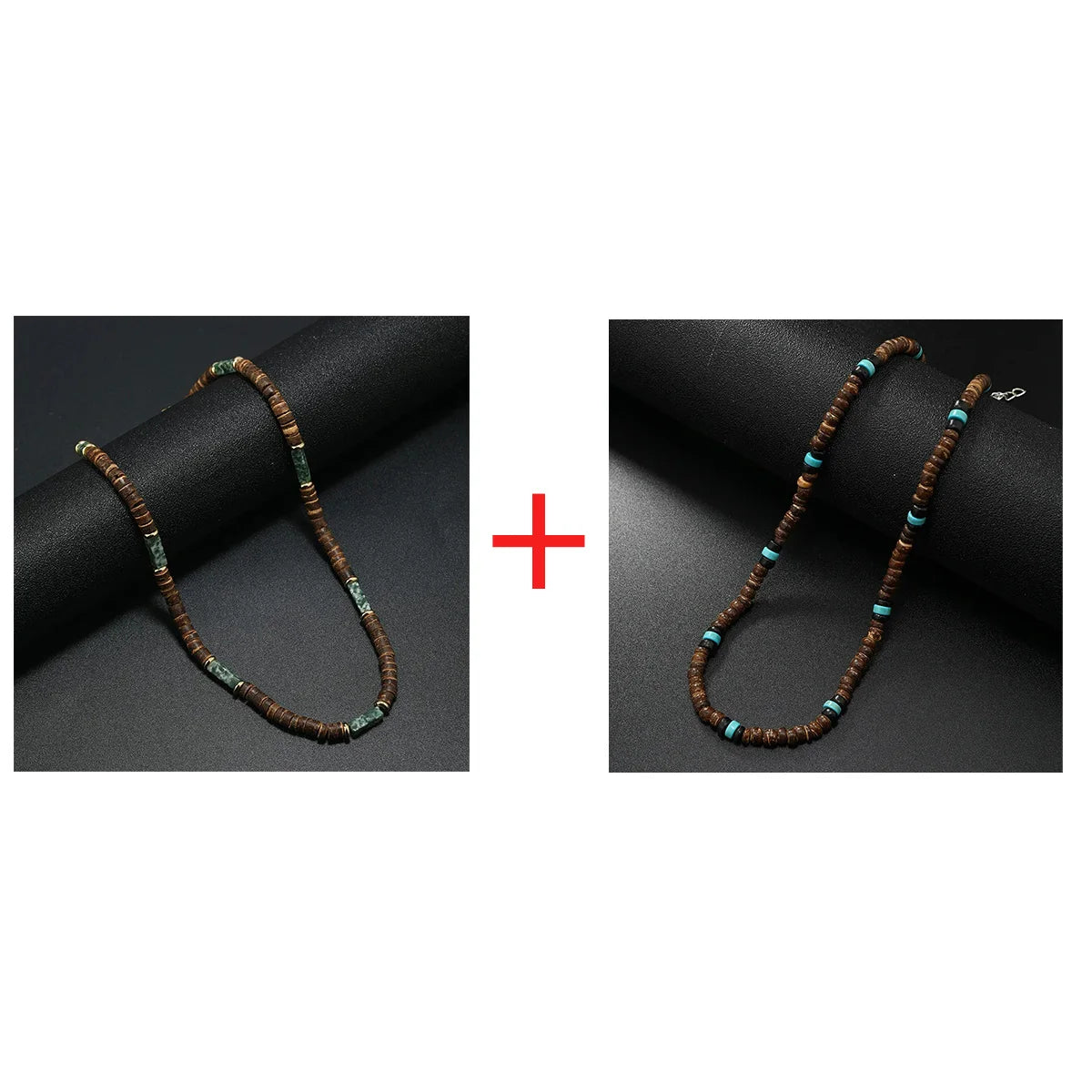 FBA Men's Wood Bead Natural Stone Necklace | Retro Summer Jewelry