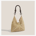 Boho Crochet Straw Tote Bag – Hollow-Out Woven Beach Shoulder Bag for Women