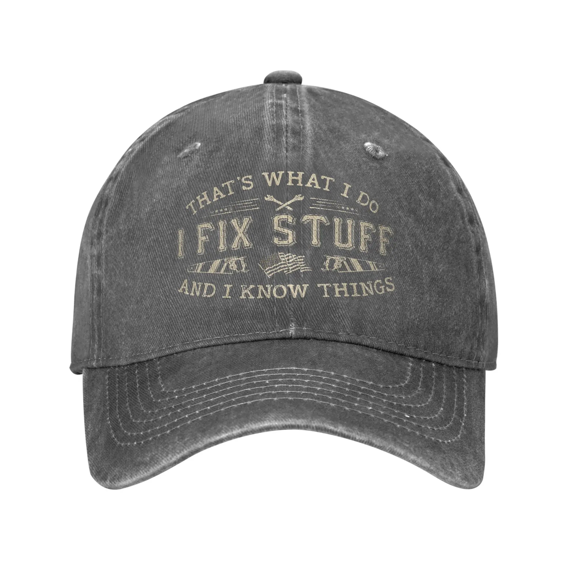 I Fix Stuff & I Know Things Funny Dad Cap | FBA Vibes