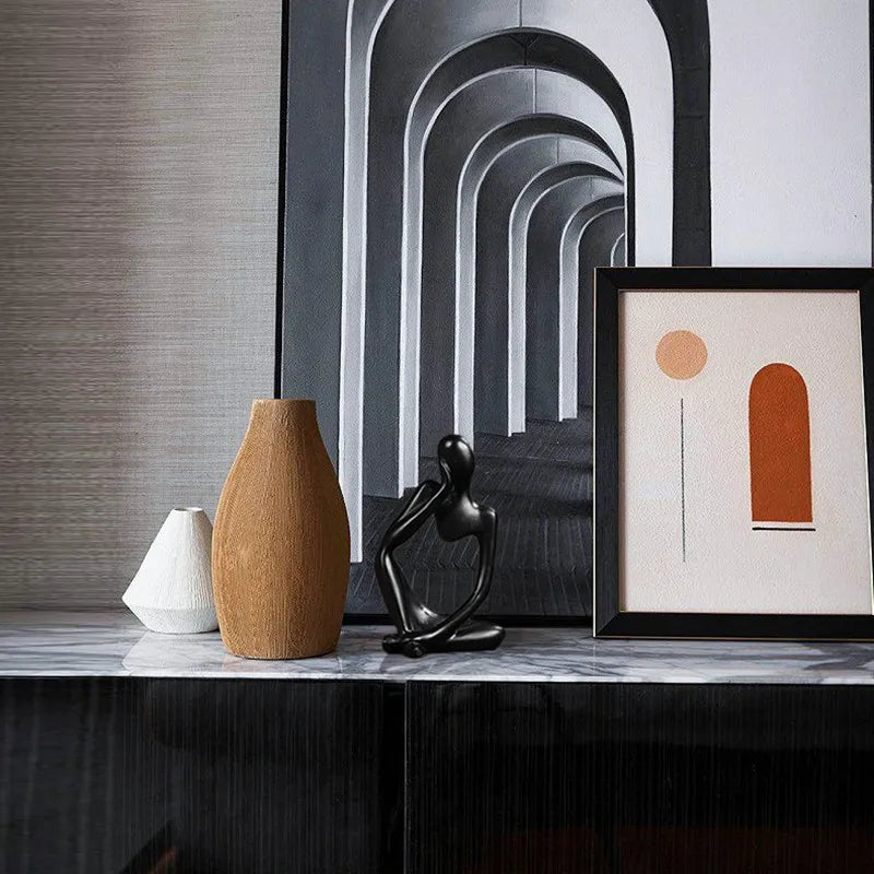 Nordic Abstract Thinking Figure Resin Ornament | Modern Home Decor Sculpture