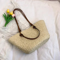 Designer Bohemian Chic Straw Woven Tote Bag – Large Capacity Beach Vacation Shoulder Handbag