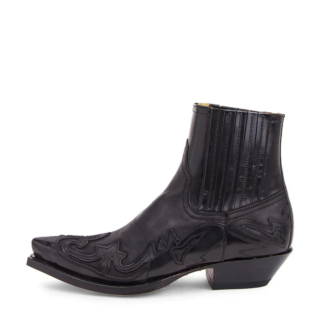 Unisex Western Cowboy Chelsea Boot — Embroidery, Pointed Toe