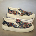 FBA Men's Canvas Printing Thick Platform Retro Sneakers | Elegant Breathable Casual Shoes