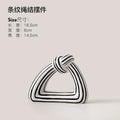 Black & White Striped Knot Ceramic Vase | Modern Art Sculpture for Living Room Decor