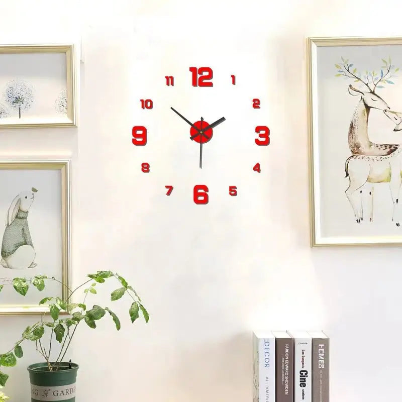 Frameless DIY Acrylic Wall Clock | Silent Analog Clock for Living Room, Bedroom & Office