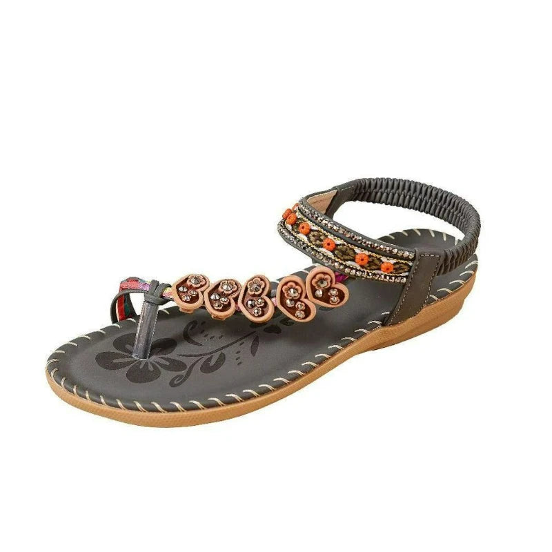FBA Women's Bohemian Platform Flat Sandals | Plus Size Beach Shoes