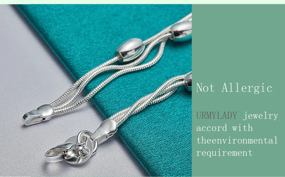 FBA 925 Sterling Silver Beaded Bracelet for Women | Wedding Jewelry
