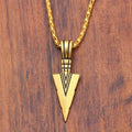 FBA Men's Black Long Arrow Pendant Necklace | Hip Hop Punk Rock Jewelry