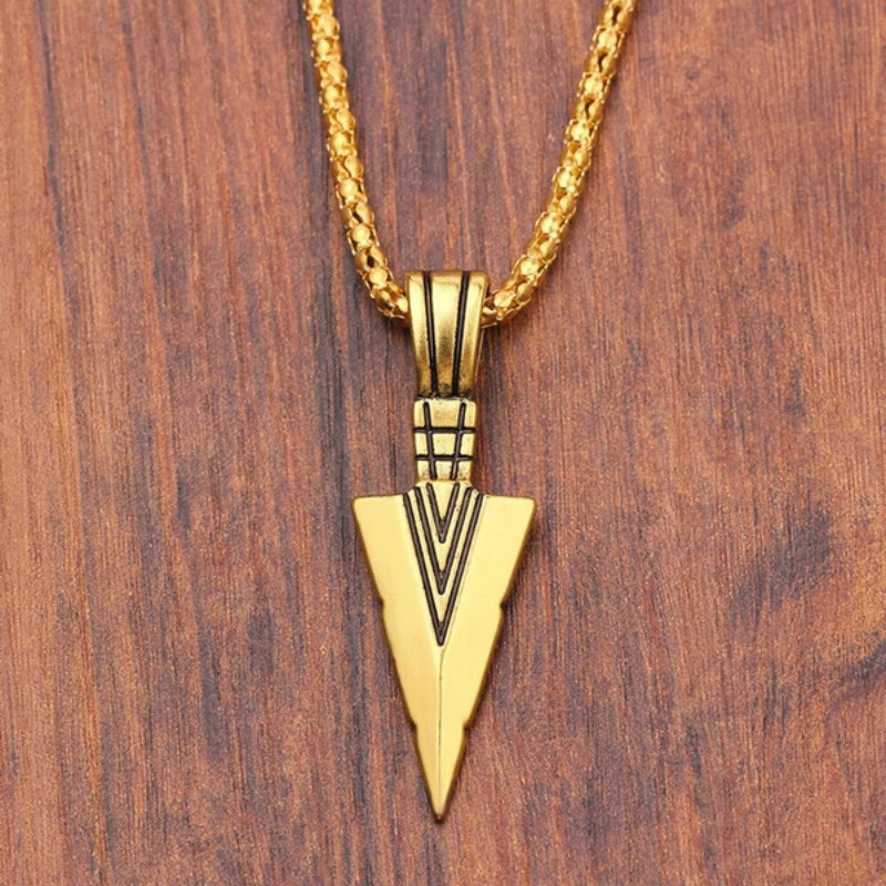 FBA Men's Black Long Arrow Pendant Necklace | Hip Hop Punk Rock Jewelry