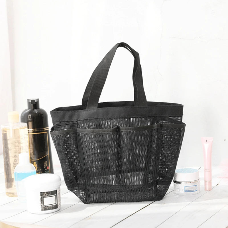 Mesh Beach Tote Bag with 8 Pockets – Waterproof Foldable Oversized Pool Bag
