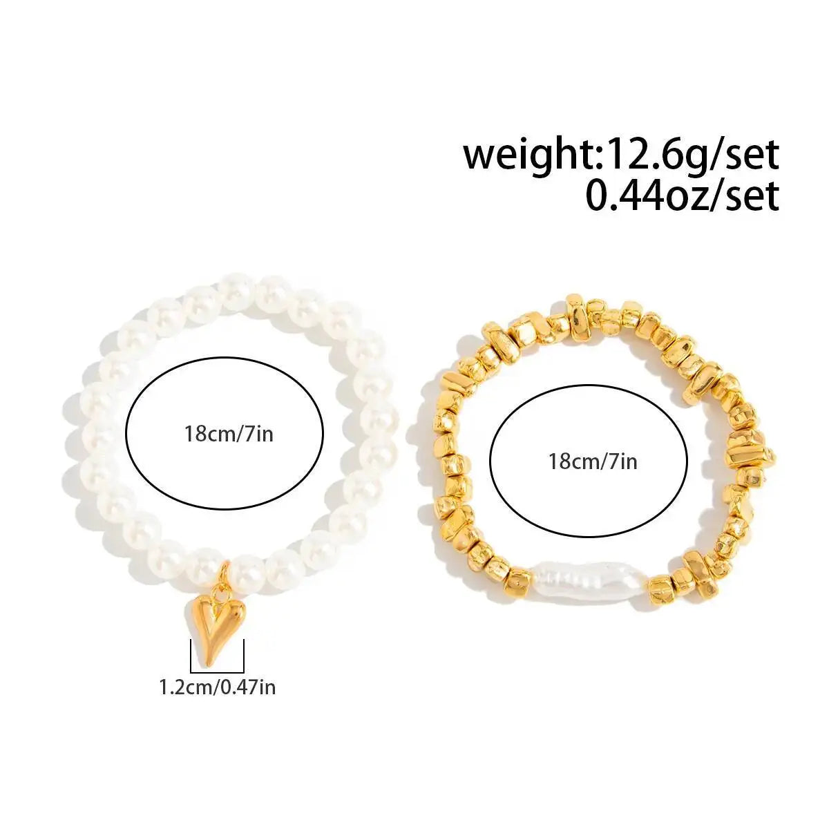 FBA Elegant Imitation Pearl Heart Bracelet for Women | Boho Jewelry Gift