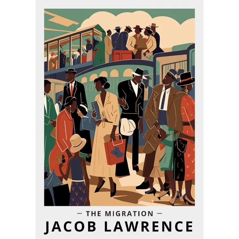 Jacob Lawrence Migration Canvas Print | African American Art Poster for Home Decor