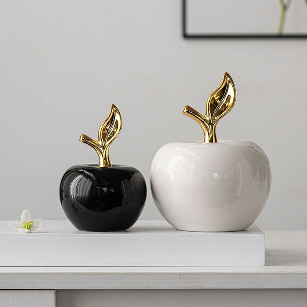 European Style Ceramic Fruit Ornament | Cute Desk Sculpture for Home & Office Decor