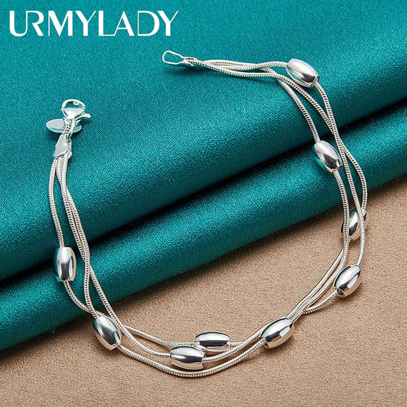 FBA 925 Sterling Silver Beaded Bracelet for Women | Wedding Jewelry