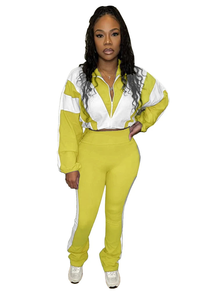 Women's 2-Piece Spring Jogger Tracksuit Set – Zip Jacket & Ankle-Length Pants | FBA Vibes
