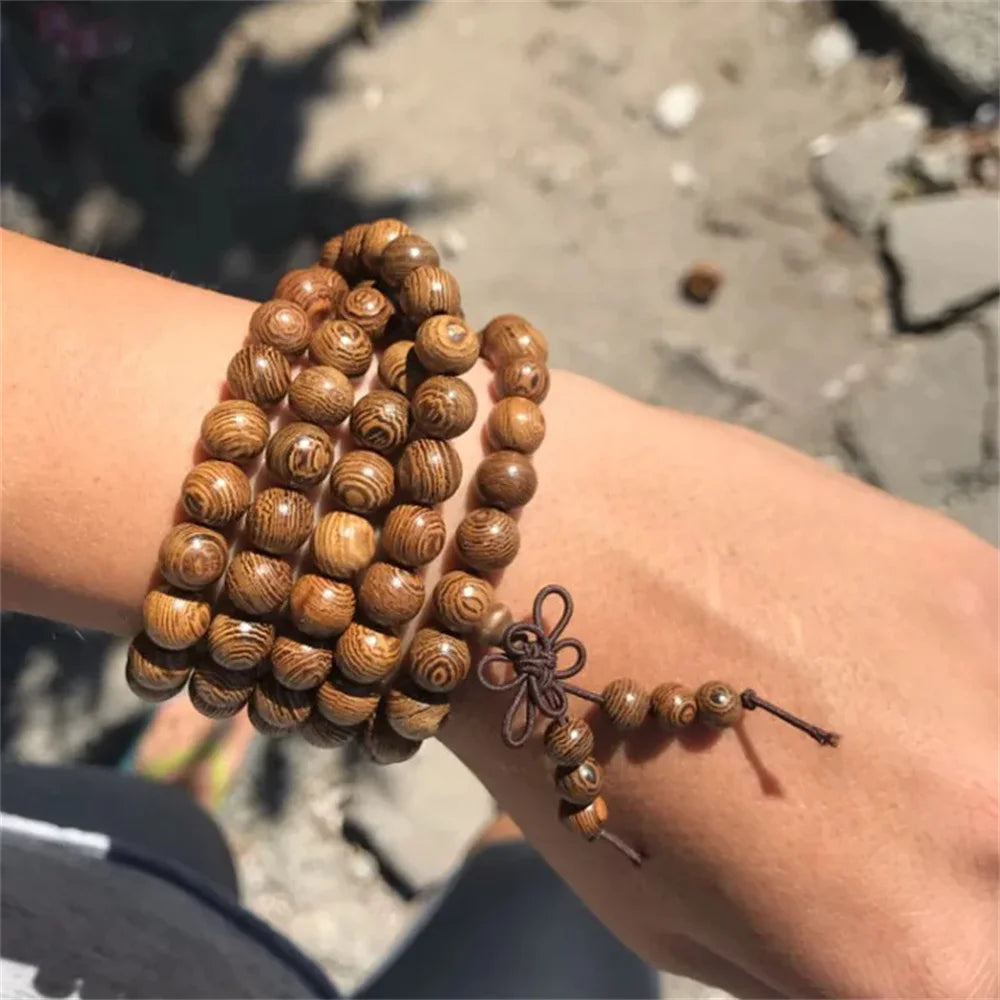 FBA Sandalwood 108 Beads Prayer Bracelet | Buddhist Meditation Jewelry