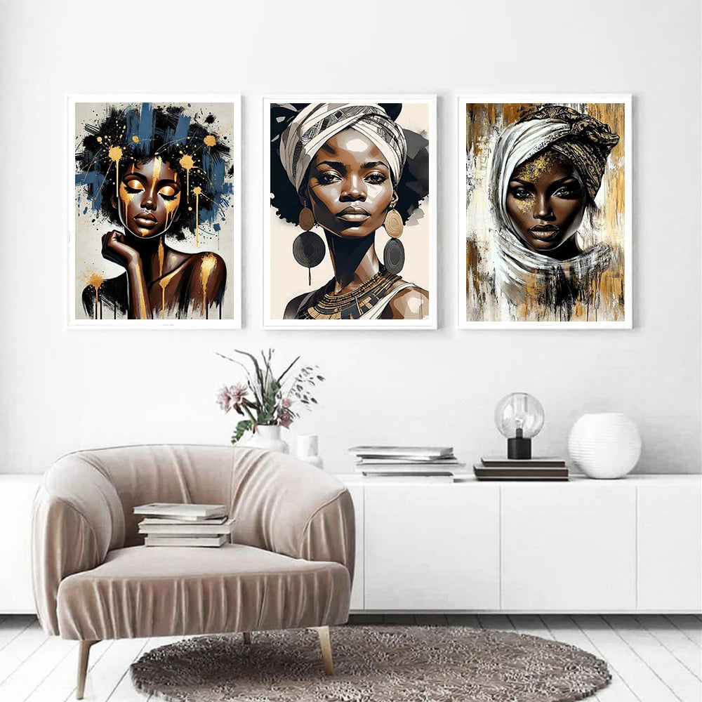 Abstract African Woman Diamond Painting Kit | Full Drill 5D DIY Mosaic Art