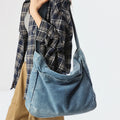 Denim Shoulder Bag for Women – Large Capacity Casual Tote & Crossbody Schoolbag