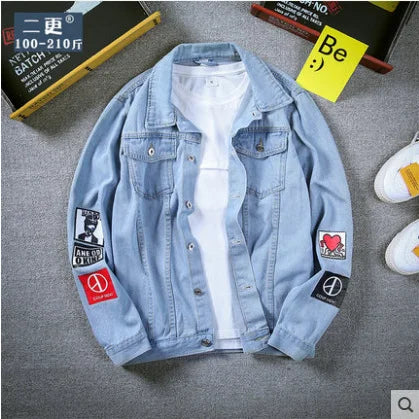 Men's Hooded Denim Jacket – Hip Hop Streetwear | Slim & Loose Fit | S–XXXL | FBA Vibes
