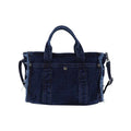 Denim Tote Bag with Ruched Straps – Large Capacity Crossbody Shoulder Handbag