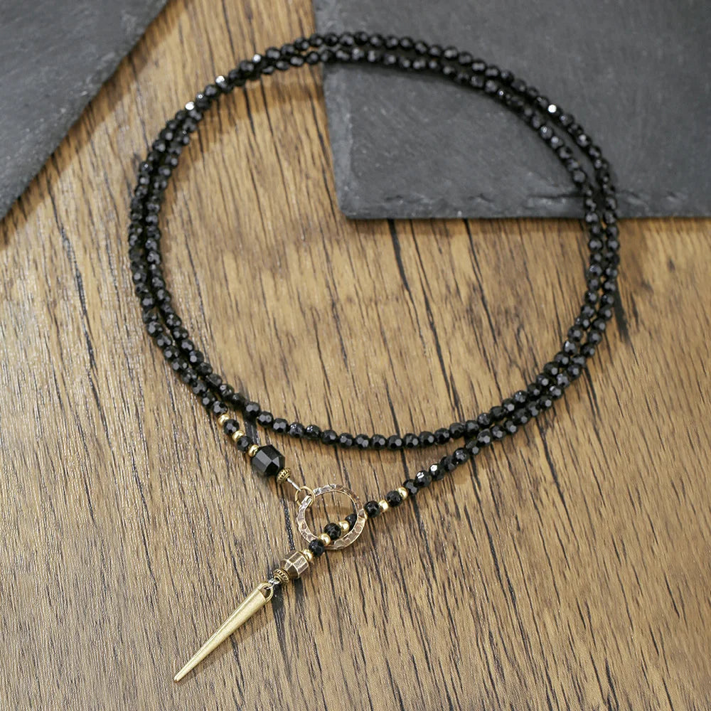 FBA Blue Beads Pendant Necklace for Men | Fashion Collar Jewelry