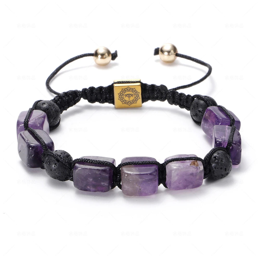 FBA Natural Stone Agate Crystal Healing Bracelet | Meditation Jewelry