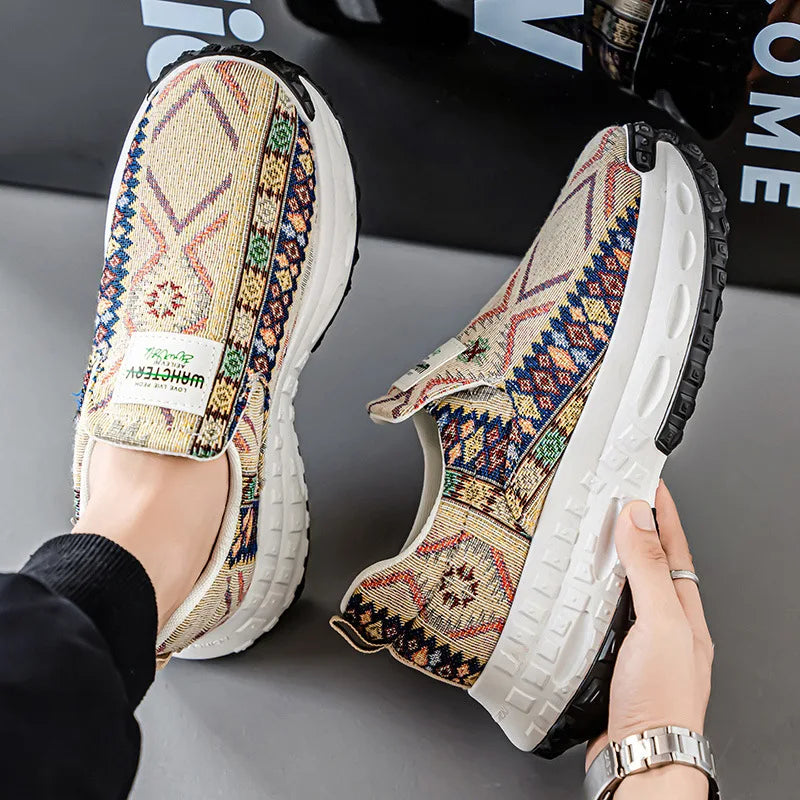 FBA Bohemia Print Canvas Sneakers | Breathable Anti-Slip Casual Shoes