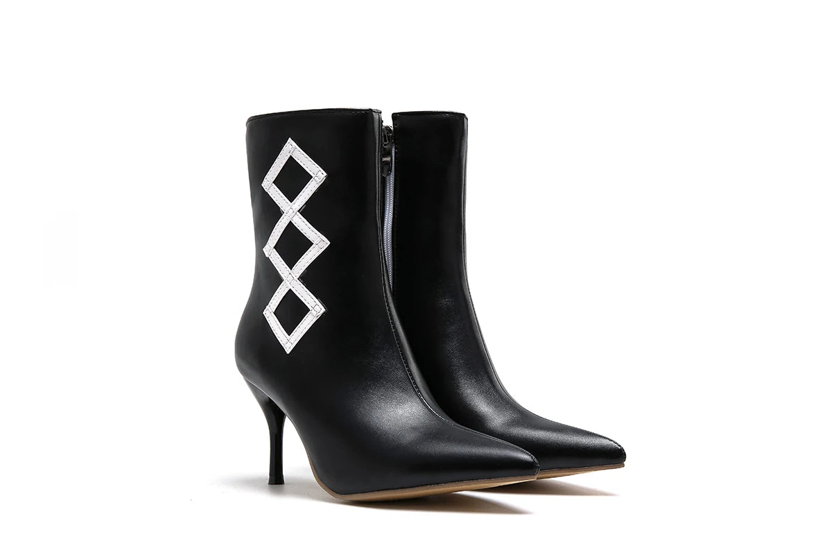 Women's Color-Block Stiletto Mid-Calf Boot | FBA Vibes