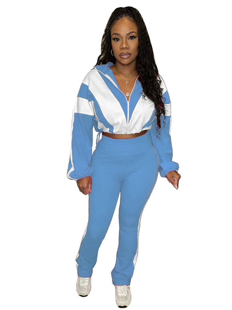 Women's 2-Piece Spring Jogger Tracksuit Set – Zip Jacket & Ankle-Length Pants | FBA Vibes