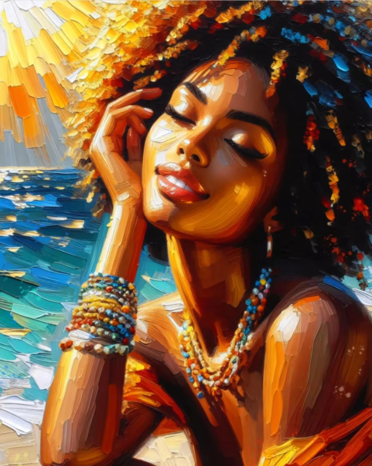 Black Woman Relaxing Canvas Print | Cool Girl Reading Book Afro Wall Art