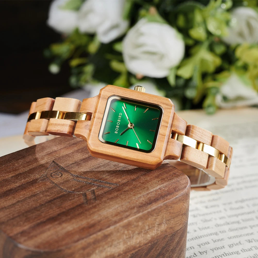 FBA Women's BOBO BIRD Wood Watch | Fashion Quartz Wooden Wristwatch