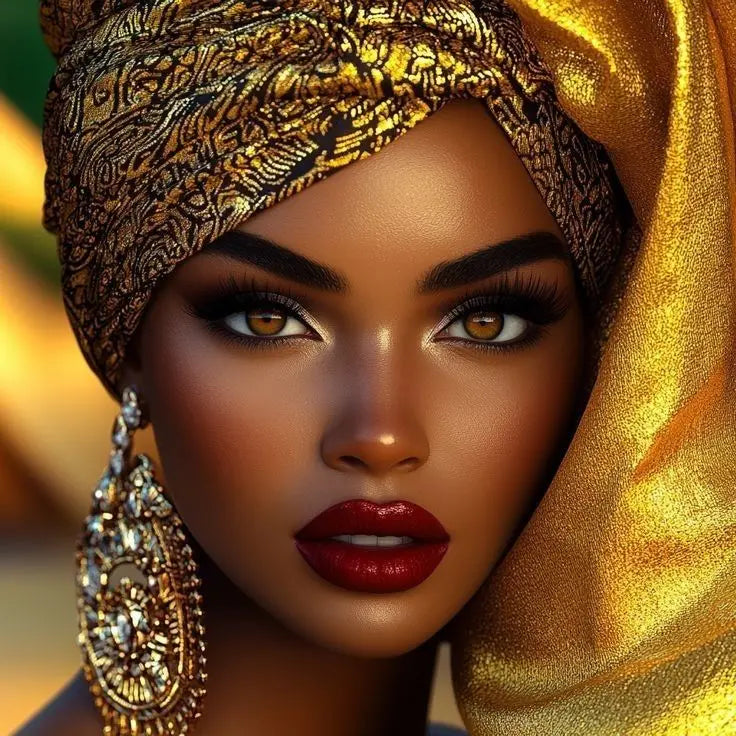 African Woman Diamond Painting Kit | DIY Full Drill Mosaic Embroidery Portrait