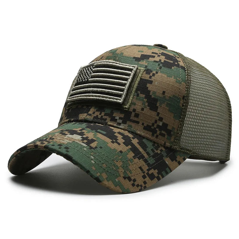 FBA Men's American Flag Camo Baseball Cap | Outdoor Tactical Hat