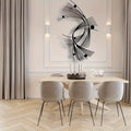 Modern Abstract Geometric Metal Wall Art | Minimalist Linear Sculpture for Home & Office Decor