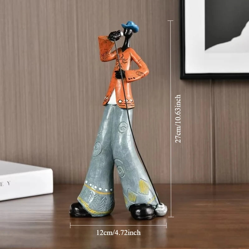 American Jazz Band Musician Resin Figurine | Nordic Arts & Crafts Statue for Living Room, Study & Office Decor