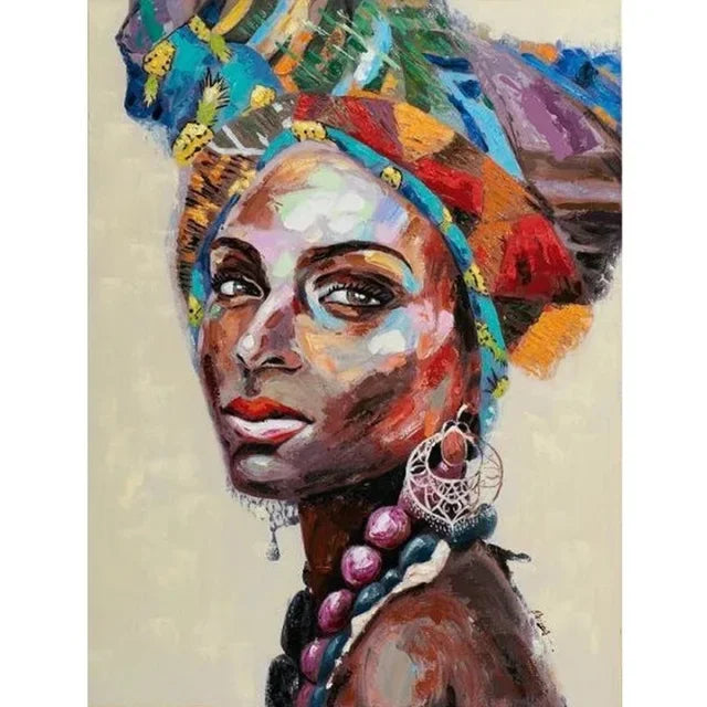 Abstract African Woman Canvas Print | Modern Girl Wall Art for Living Room