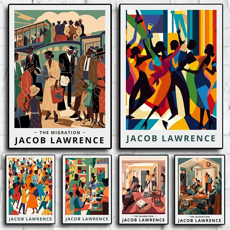 Jacob Lawrence Migration Canvas Print | African American Art Poster for Home Decor