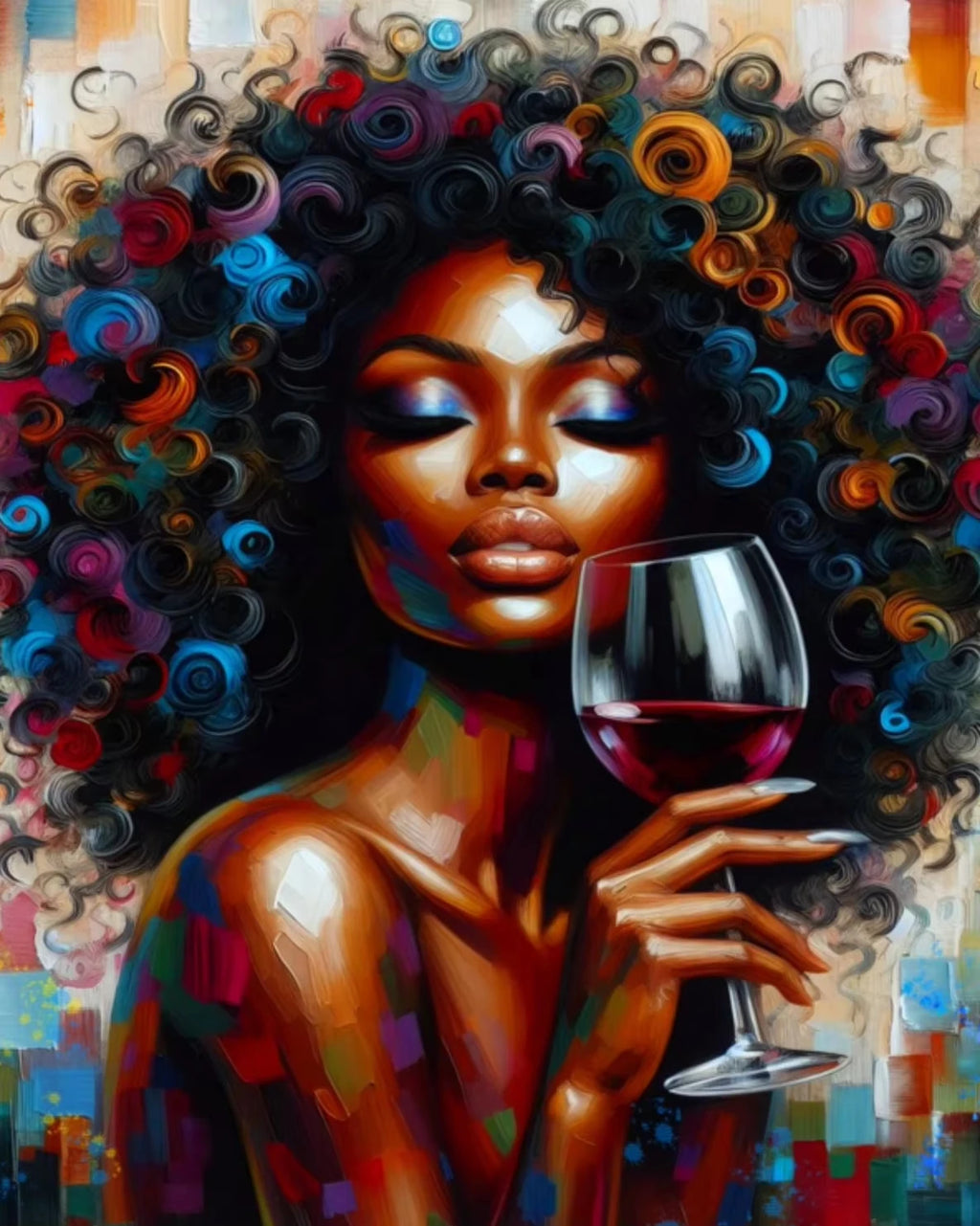 Black Woman Relaxing Canvas Print | Cool Girl Reading Book Afro Wall Art