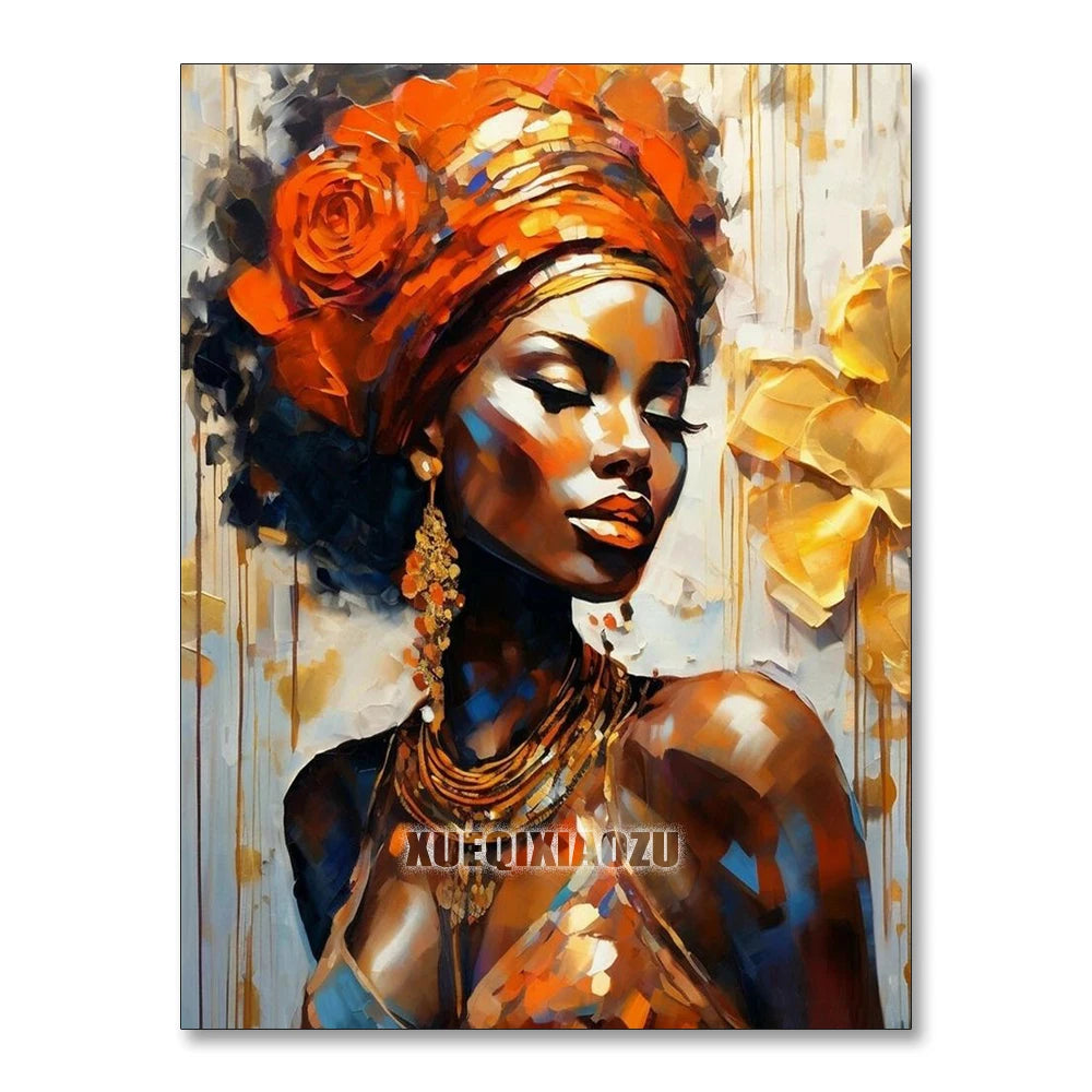 Abstract African Woman Diamond Painting Kit | Full Drill 5D DIY Mosaic Art