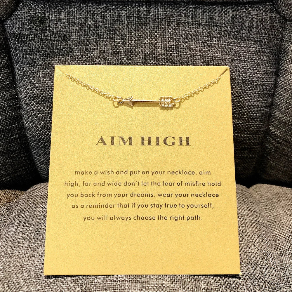 FBA Aim High Single Arrow Pendant Necklace | Inspirational Gift Jewelry