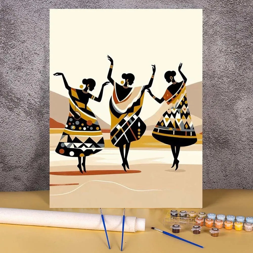 African Woman Paint by Numbers Kit | DIY Oil Painting on Canvas | Wall Art Gift