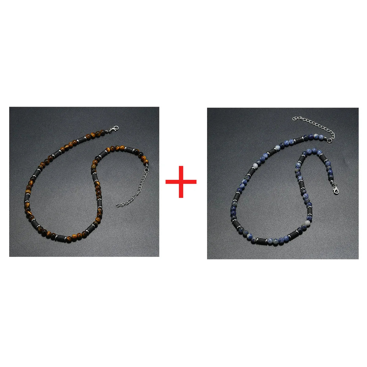 FBA Men's Wood Bead Natural Stone Necklace | Retro Summer Jewelry