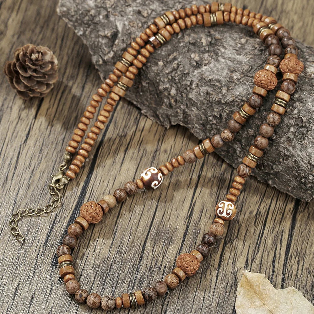 FBA Blue Beads Pendant Necklace for Men | Fashion Collar Jewelry