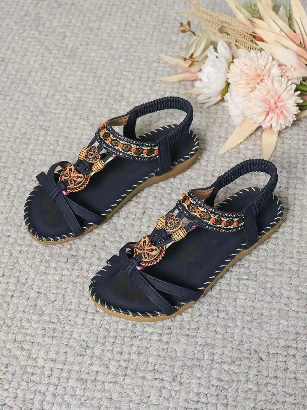 FBA Women's Plus Size Rhinestone Platform Sandals | Summer Fashion Shoes